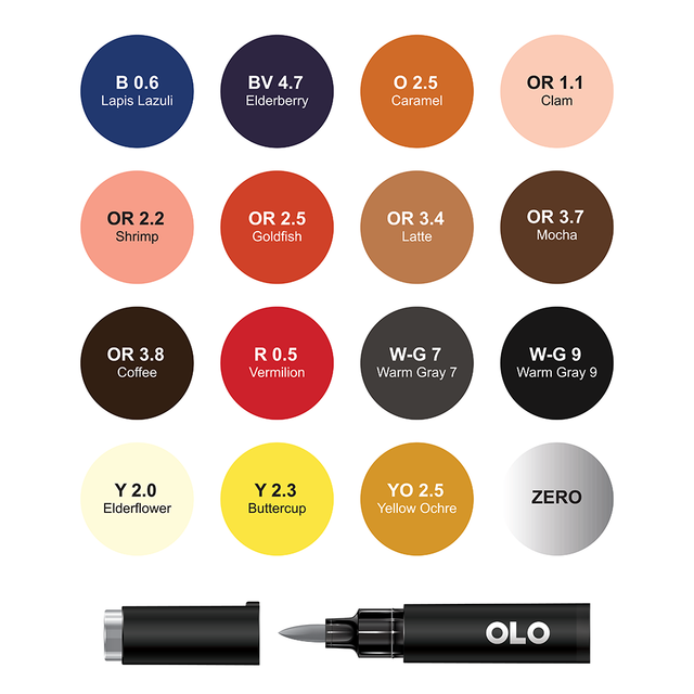 16 Colors OLO Brush set 6