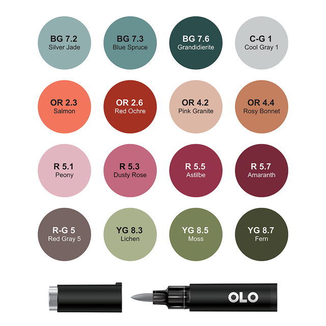 16 Colors OLO Brush set 7