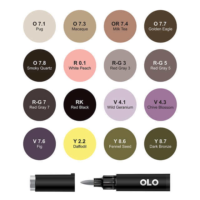 16 Colors OLO Brsh set 8