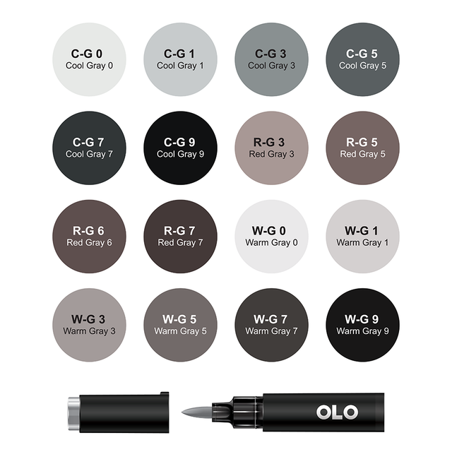 16 Colors OLO Brush set 9 