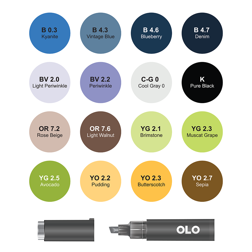 16 Colors OLO Chisel set 3